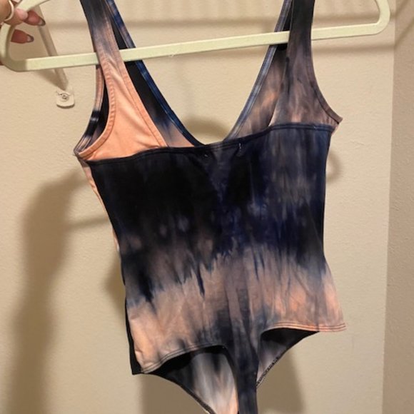 Socialite Tie Dye Bodysuit with Thong Bottom - Picture 3 of 3